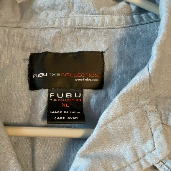 FUBU Light Blue Casual Button Down Shirt - Picture 4 of 5